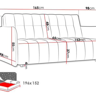 ASUKA 3 kinyitható kanapé tárolóhellyel - világosszürke 1