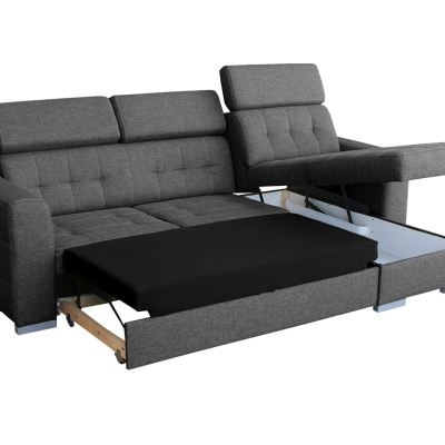 GRANADA kinyitható kanapé tárolóhellyel - sötétszürke, jobb sarok