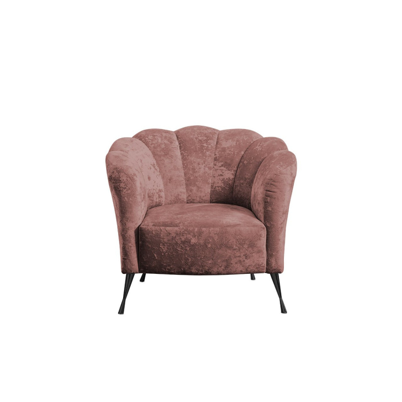 KOHANA stílusos fotel - rózsaszín/ fekete lábak