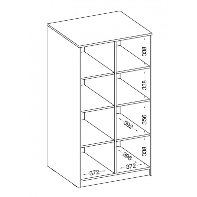 Kétajtós MABAKA szekrény - szélesség 80 cm, szürke