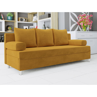 ELZA kinyitható kanapé tárolóhellyel - sárga