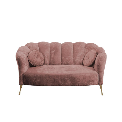 KOHANA stílusos kanapé - rózsaszín / arany lábak