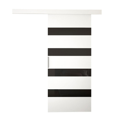 MANAMI tolóajtó 5 - 80 cm, fehér / fekete üveg