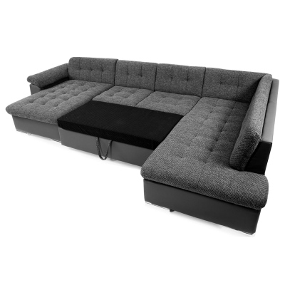 NELLI 1 U alakú kanapé mindennapi alváshoz - sötétzöld, jobb sarok