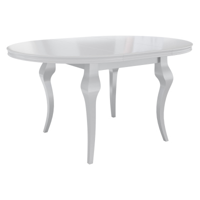  KRAM 1 kinyitható étkezőasztal 100 cm 6 székkel - fehér / rózsaszín