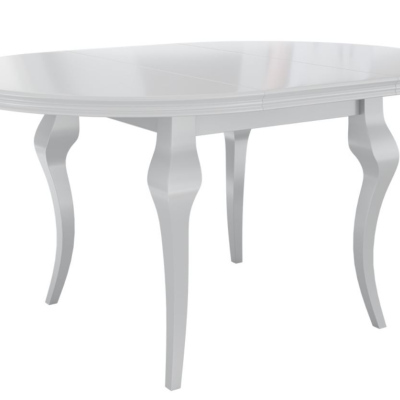 Kihúzható étkezőasztal 120 cm 4 székkel KRAM 2 - fehér / fekete / fehér