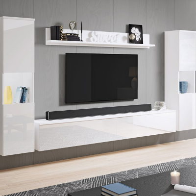Modern nappali fal ROSALIO XL - fényes fehér / fehér