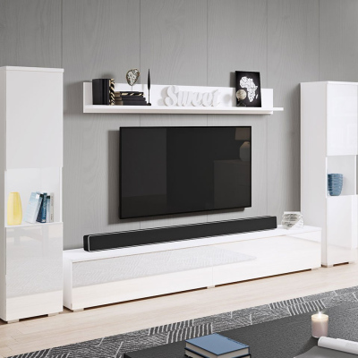 Modern nappali fal ROSALIO XL - fényes fehér / fehér