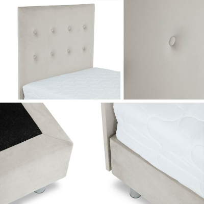 Kárpitozott egyszemélyes ágy 80x200 NECHLIN 2 - rózsaszín + 40x30 cm-es panelek INGYEN