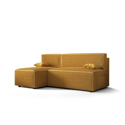 RADANA kényelmes kinyitható kanapé tárolóhellyel - sárga