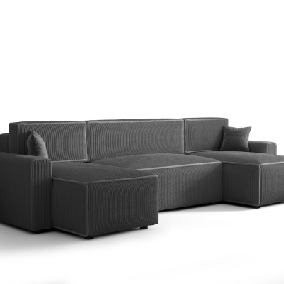 RADANA U-alakú kényelmes kinyitható kanapé - szürke