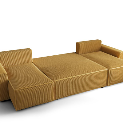 RADANA U-alakú kényelmes kinyitható kanapé - fekete 2