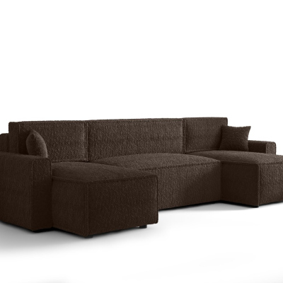 RADANA U-alakú kényelmes kinyitható kanapé - sötétbarna