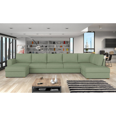 TUCSON 2 U alakú kanapé mindennapi alváshoz - zöld, jobb sarok
