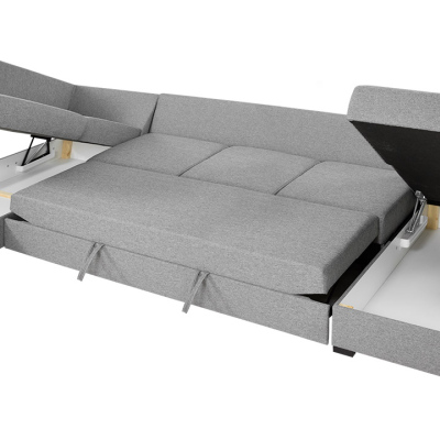 TUCSON 2 U alakú kanapé mindennapi alváshoz - zöld, bal sarok