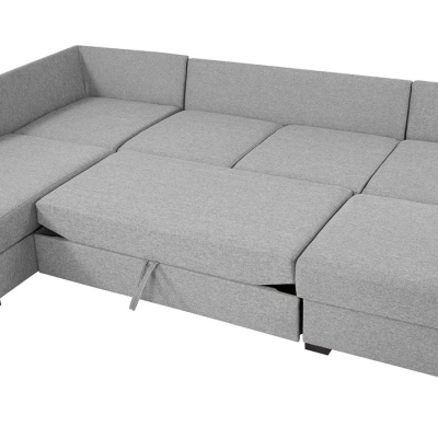 TUCSON 1 U alakú kanapé mindennapi alváshoz - fekete / piros, bal sarok