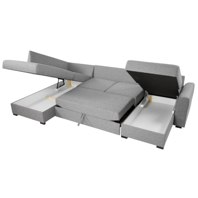 TUCSON 1 U alakú kanapé mindennapi alváshoz - bordó, jobb sarok