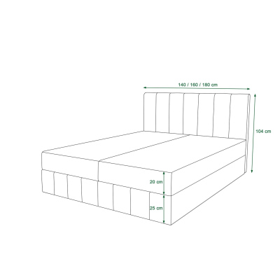 MADLEN boxspring ágy - 140x200, világoskék