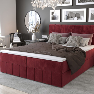 MADLEN boxspring ágy - 160x200, piros