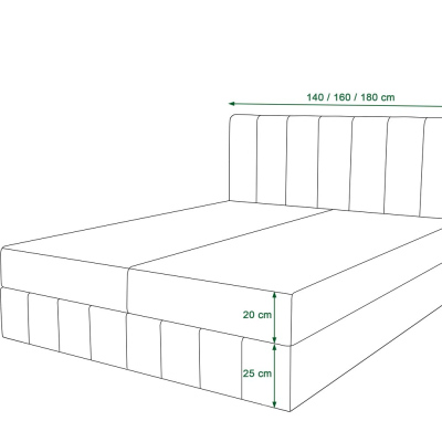 MADLEN boxspring ágy - 180x200, bézs
