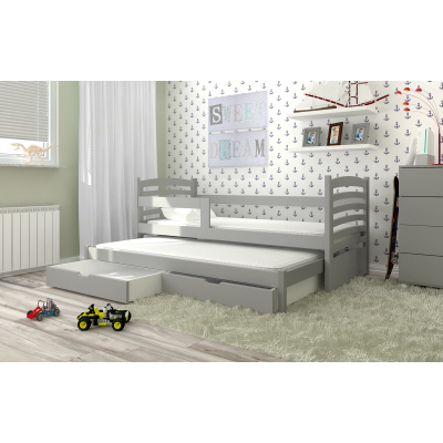 Gyerekágy pótággyal KALA 2 - 75x180, szürke