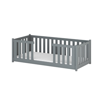 Gyerekágy rácsos rácskal NORENE - 90x200, szürke