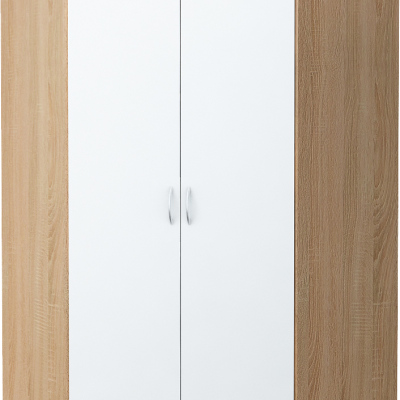 ZORICA sarokgardrób - szélesség 106 cm, sonoma tölgy / fehér