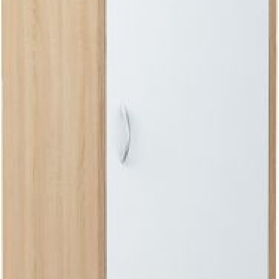 Keskeny gardróbszekrény SIMELA - szélesség 45 cm, sonoma tölgy / fehér