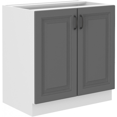 Alsó kétajtós szekrény SOPHIA - szélesség 80 cm, szürke / fehér