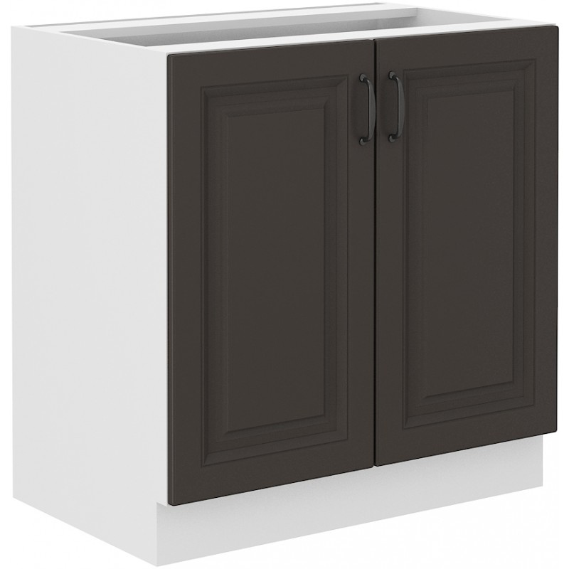 Alsó kétajtós szekrény SOPHIA - szélesség 80 cm, sötétszürke / fehér