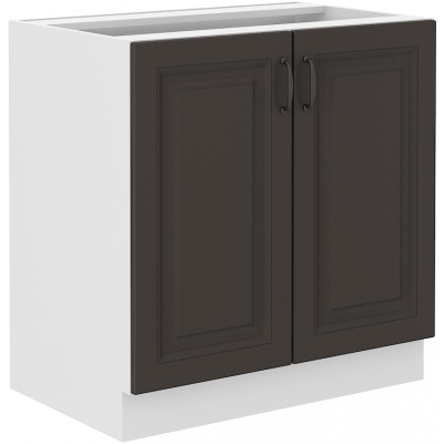 Alsó kétajtós szekrény SOPHIA - szélesség 80 cm, sötétszürke / fehér