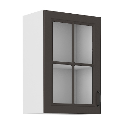 Felső üvegszekrény SOPHIA - szélesség 40 cm, sötétszürke / fehér