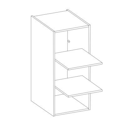 Magas felső vitrines szekrény SOPHIA - szélesség 40 cm, sötétszürke / artisan tölgy