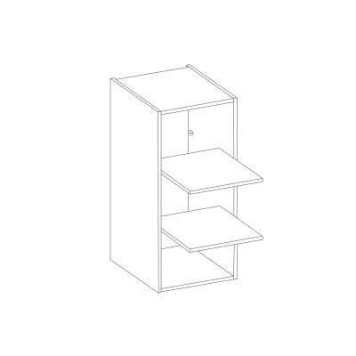 Magas felső vitrines szekrény SOPHIA - szélesség 40 cm, sötétszürke / artisan tölgy