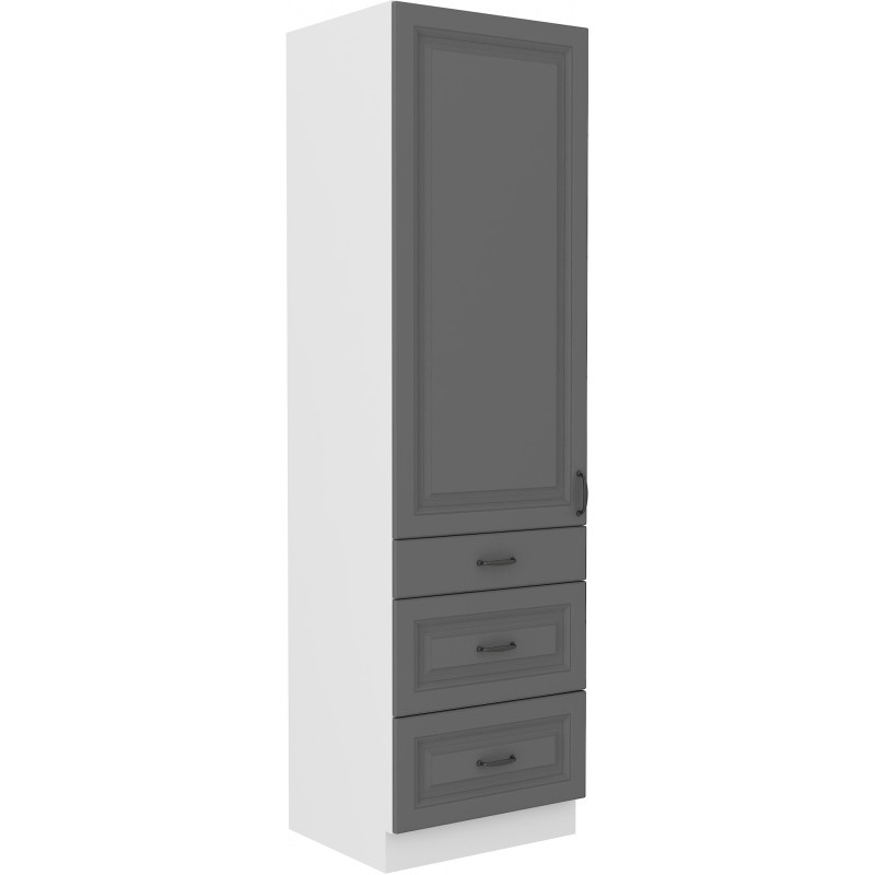 Élelmiszerszekrény fiókokkal SOPHIA - szélesség 60 cm, szürke / fehér