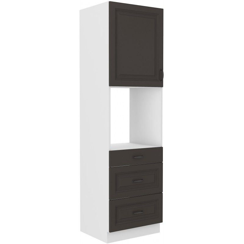 Konyhaszekrény beépített sütőhöz fiókokkal SOPHIA - szélesség 60 cm, sötétszürke / fehér
