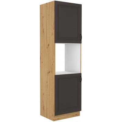 Konyhaszekrény beépített sütőhöz SOPHIA - szélesség 60 cm, sötétszürke / artisan tölgy