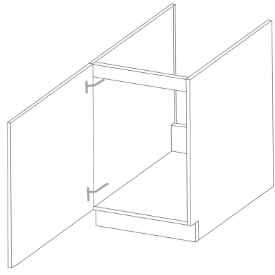 LAILI alsó mosdószekrény - szélesség 50 cm, szürke / fehér