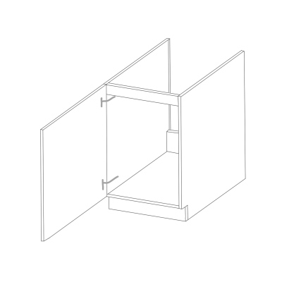 LAILI alsó mosdószekrény - szélesség 50 cm, szürke / fehér