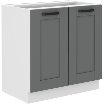 LAILI alsó kétajtós szekrény - szélesség 80 cm, szürke / fehér