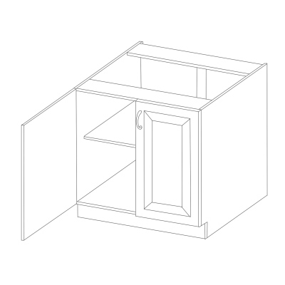 LAILI alsó kétajtós szekrény - szélesség 80 cm, szürke / artisan tölgy