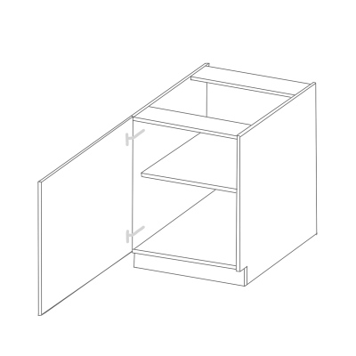 Alsó, egyajtós szekrény LAILI - szélesség 60 cm, szürke / fehér