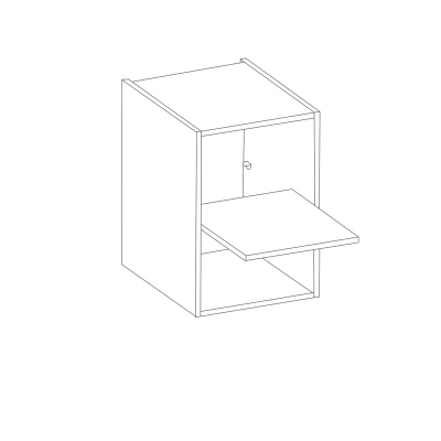 LAILI felső vitrines szekrény - szélesség 40 cm, fehér / artisan tölgy