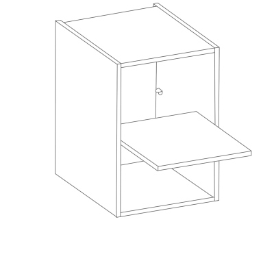 LAILI felső üvegszekrény - szélesség 40 cm, szürke / fehér
