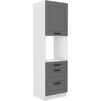 Konyhaszekrény beépített sütőhöz fiókokkal LAILI - szélesség 60 cm, szürke / fehér