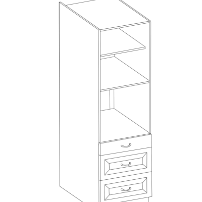 Konyhaszekrény beépített sütőhöz fiókokkal LAILI - szélesség 60 cm, szürke / artisan tölgy