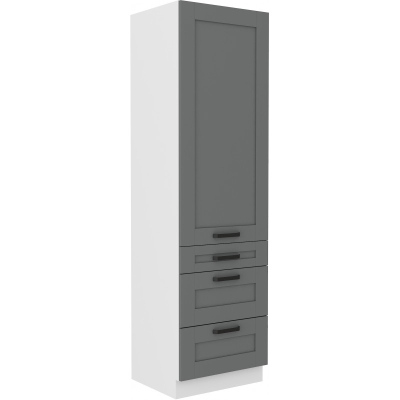 LAILI fiókos élelmiszerszekrény - szélesség 60 cm, szürke / fehér