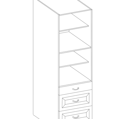 LAILI fiókos élelmiszerszekrény - szélesség 60 cm, szürke / fehér