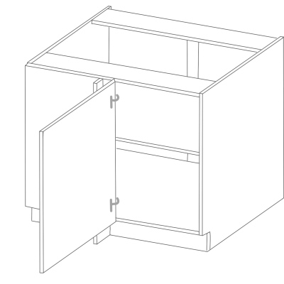 LAILI bővíthető sarokszekrény - szélesség 105 cm, szürke / artisan tölgy