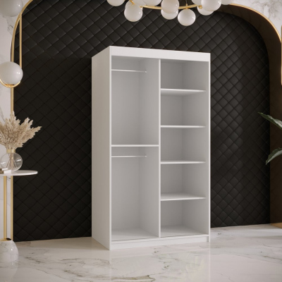 Designer gardrób arany tükörrel 3. FOGANTYÚ - szélesség 100 cm, fehér / fekete